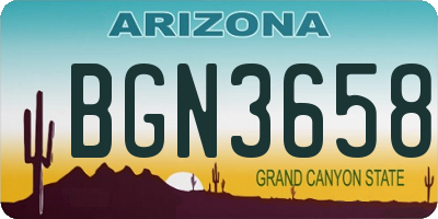 AZ license plate BGN3658