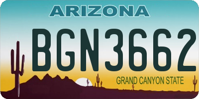 AZ license plate BGN3662