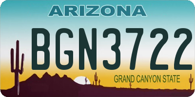 AZ license plate BGN3722