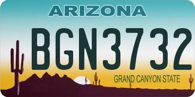 AZ license plate BGN3732