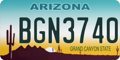 AZ license plate BGN3740