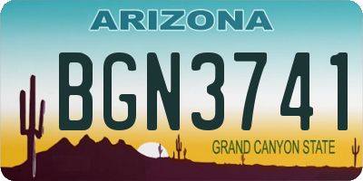 AZ license plate BGN3741
