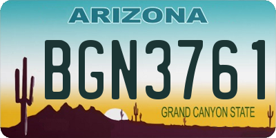 AZ license plate BGN3761