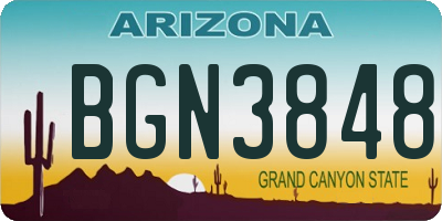 AZ license plate BGN3848