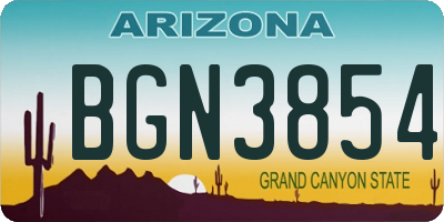AZ license plate BGN3854