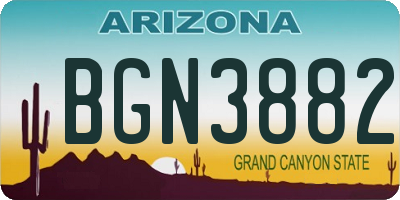AZ license plate BGN3882