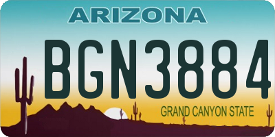 AZ license plate BGN3884