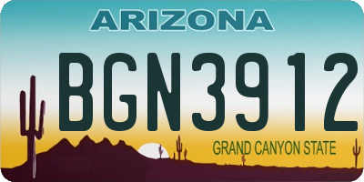 AZ license plate BGN3912