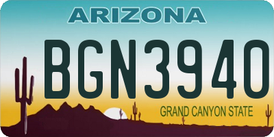 AZ license plate BGN3940