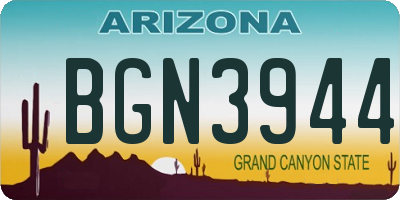 AZ license plate BGN3944