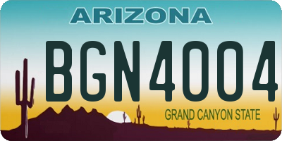 AZ license plate BGN4004