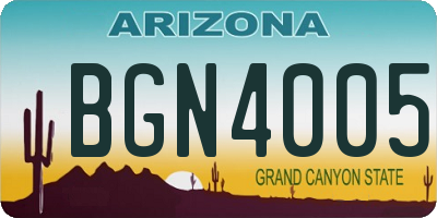 AZ license plate BGN4005