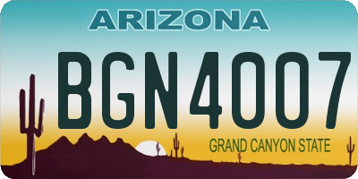 AZ license plate BGN4007