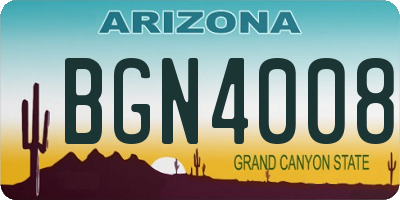 AZ license plate BGN4008