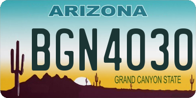 AZ license plate BGN4030
