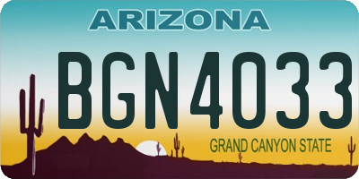 AZ license plate BGN4033