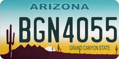 AZ license plate BGN4055
