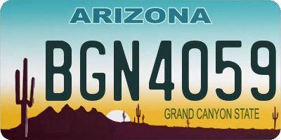 AZ license plate BGN4059