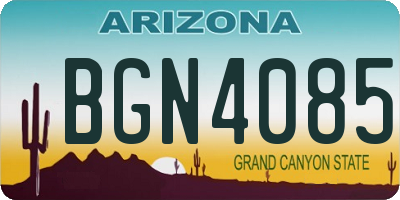 AZ license plate BGN4085