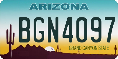 AZ license plate BGN4097