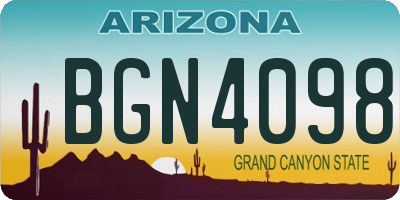 AZ license plate BGN4098