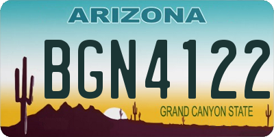 AZ license plate BGN4122