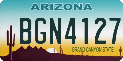 AZ license plate BGN4127