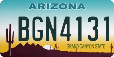 AZ license plate BGN4131