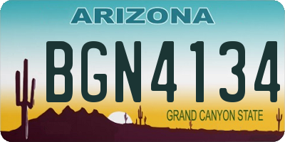 AZ license plate BGN4134