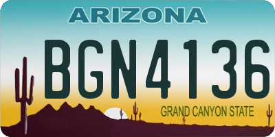 AZ license plate BGN4136