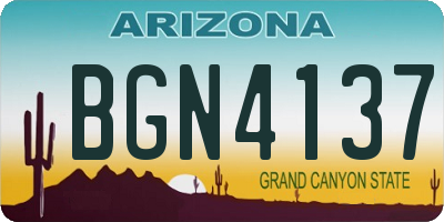 AZ license plate BGN4137