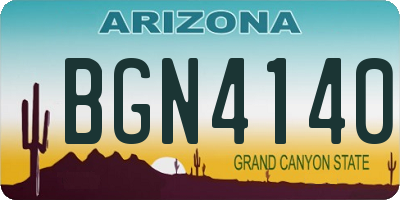 AZ license plate BGN4140