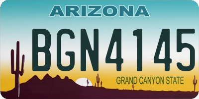 AZ license plate BGN4145