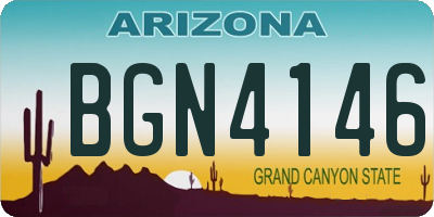 AZ license plate BGN4146