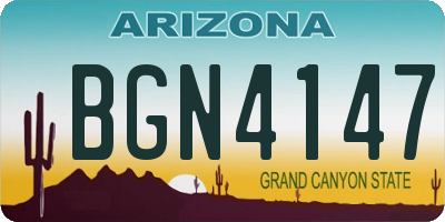AZ license plate BGN4147