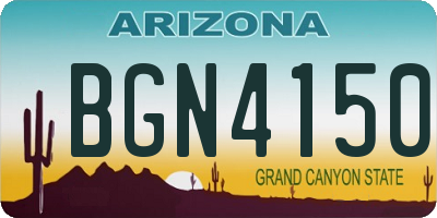 AZ license plate BGN4150