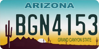 AZ license plate BGN4153