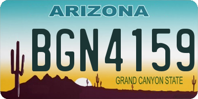 AZ license plate BGN4159