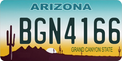 AZ license plate BGN4166
