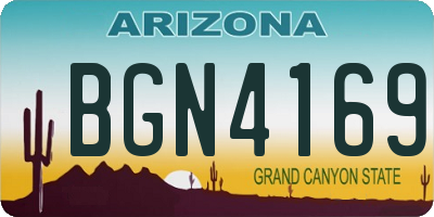 AZ license plate BGN4169