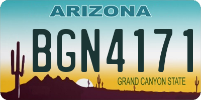 AZ license plate BGN4171