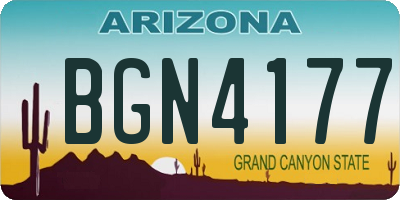 AZ license plate BGN4177