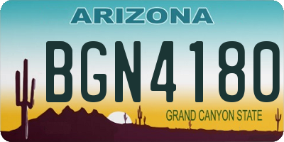 AZ license plate BGN4180