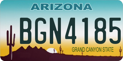 AZ license plate BGN4185