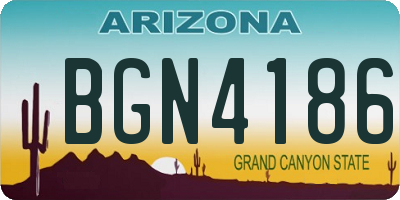 AZ license plate BGN4186