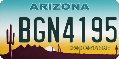 AZ license plate BGN4195