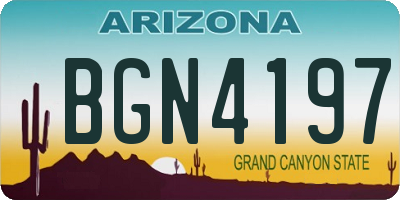 AZ license plate BGN4197