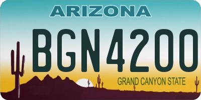 AZ license plate BGN4200