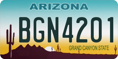 AZ license plate BGN4201