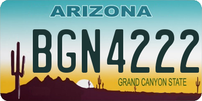 AZ license plate BGN4222